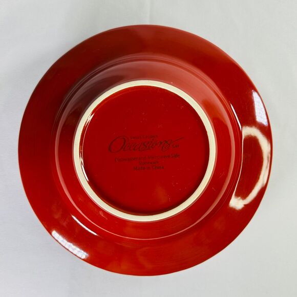 Swiss Colony Occasions Set of 2 Red Stoneware Soup Bowls 9" - Picture 6 of 11